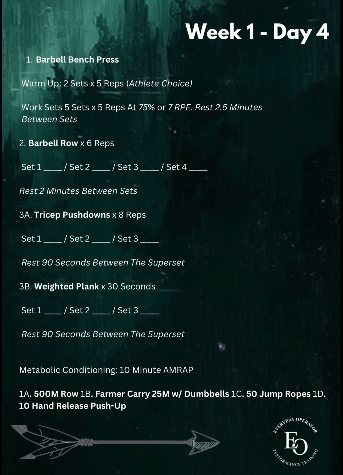 Warrior Training Plan