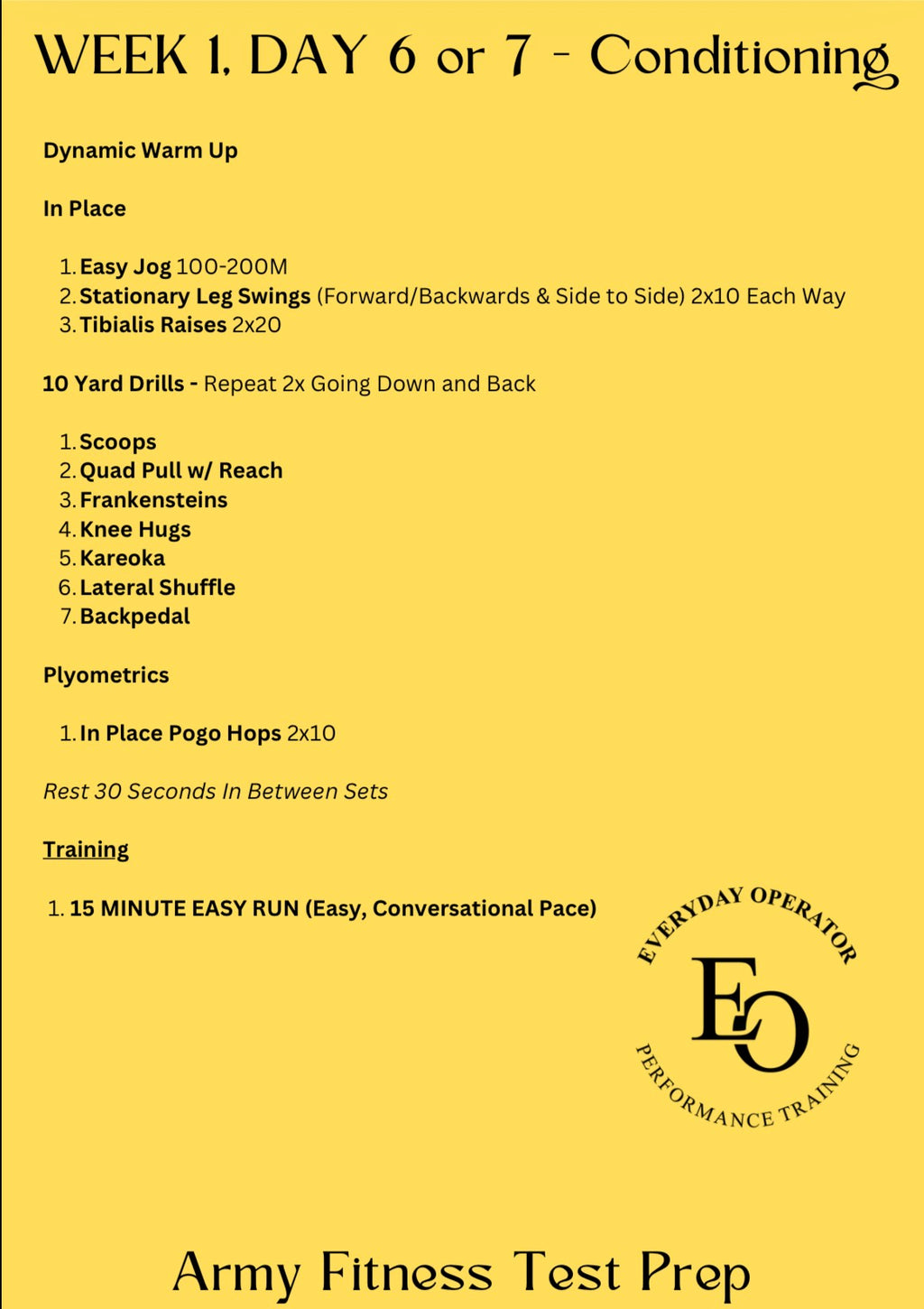 Army Fitness Test Preparation Program